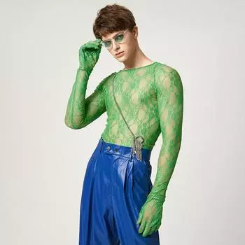 INCERUN мужские прозрачные облегающие костюмы для вечеринки, сетчатые топы