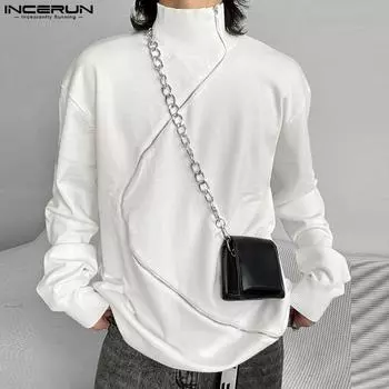 INCERUN Мужские вязаные куртки на молнии с воротником и длинными рукавами