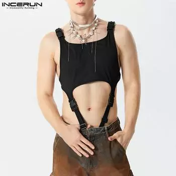 INCERUN Мужское летнее открытое нижнее белье Домашняя одежда Боди Комбинезоны
