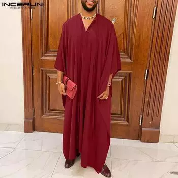 INCERUN Мужской халат без рукавов Повседневный свободный кафтан Длинные топы