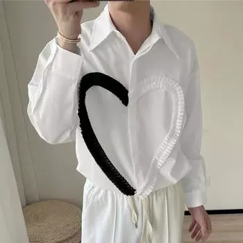 INCERUN Весенние мужские повседневные рубашки с принтом