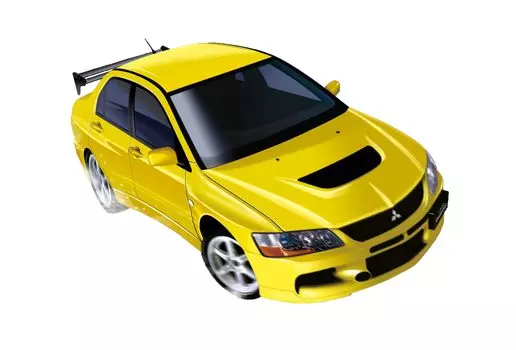 inch up series Mitsubishi Lancer Evolution IX GSR plastic model 1/24 No.329 (with GT/W wing) белый