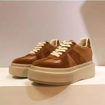 Increase 8 Cm Maillard Inside Increase Women s Shoes Burst German Training Small Thick Sole Sports Small White Shoes 36 коричневый