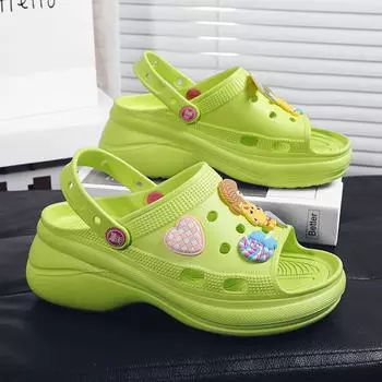 Increased Summer Beach Sandals Fashion Thick Sole High Heels Women Girls Slippers Casual Platform Clogs Flip Flops Slides Shoes 41