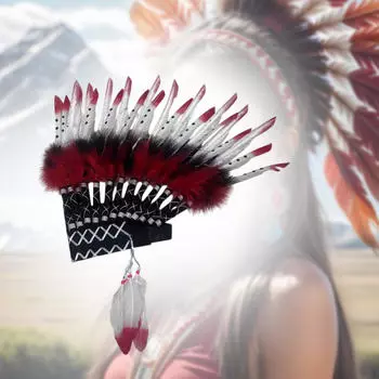 Индейская шляпа американского вождя, искусственный головной убор из перьев для маскарадного костюма Simulation Fur