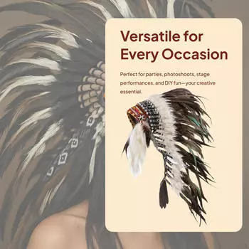 Индейский головной убор для мужчин Головной убор Карнавальное выступление Бурлеск Ролевая игра