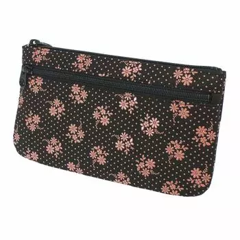 Indenya Inden Pouch Deerskin Black x Pink Lacquer Cosmos Pattern No.6 4407-51-175