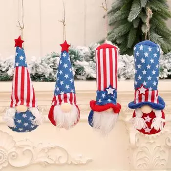 Independence Day Doll Pendant Set A Set of 4 Festive Deep Forest Elderly Dwarf Set Doll Pendants Set of 4