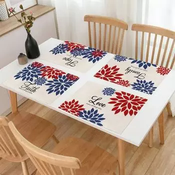 Подставка для столовых приборов в честь Дня независимости, износостойкая нескользящая моющаяся тканевая подставка для столовых приборов, декор для вечеринки в честь Дня независимости B