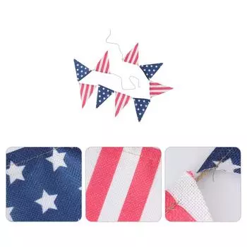 Independence Day Pull The Flag Festival Banner National Pendant Decorative Hanging Bunting Linen 200.00X17.00X13.00CM