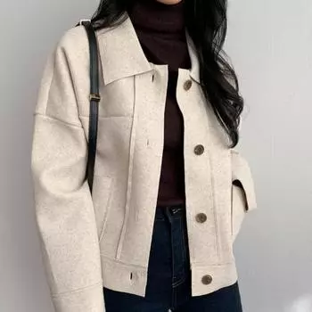 Independent Station 2024 Весна и Осень Новое Шерстяное Женское Пальто Однобортное Женское Пальто Оптовая Продажа Взрыв S белый