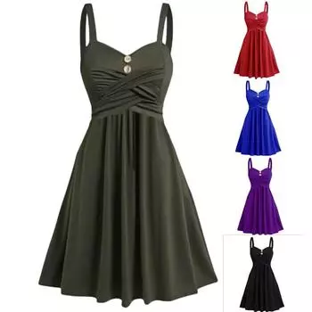 Independent station 2024 заказ всплеск летнее среднее и длинное платье на подтяжках платье японское и корейское повседневное платье без рукавов S армия зеленый