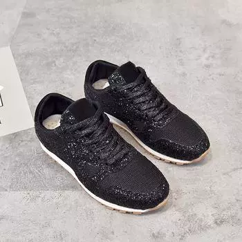 Independent Station 2025 Осень Маффин Блестки Повседневная обувь Дышащие Стразы Платформа Кроссовки Женские 35 светло-синий