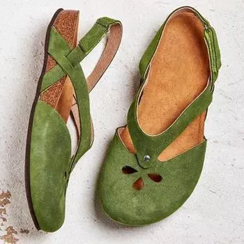 Independent Station, Amazon s new casual women s sandals large size rear empty sandals summer flat bottom platform women s shoes size 40-44 35 зелёный