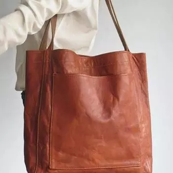 Independent Station Retro Oil Wax Leather Simple Versatile Handbag Commuter Женская сумка через плечо Сумка через плечо