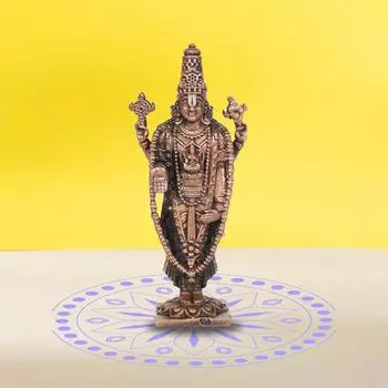 India Handmade Copper Balaji Idol | 2.25 Inches | Patina Antique Finish