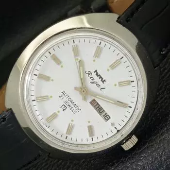 ИНДИАНСКИЕ HMT RAJAT 6501 АВТОМАТИЧЕСКИЕ МУЖСКИЕ ЧАСЫ DAY&DATE БЕЛОГО ЦИФЕРБЛАТА a431902-2 R109-a431902