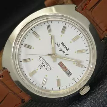 ИНДИАНСКИЕ HMT RAJAT 6501 АВТОМАТИЧЕСКИЕ МУЖСКИЕ ЧАСЫ DAY&DATE БЕЛОГО ЦИФЕРБЛАТА a431908-2 R109-a431908