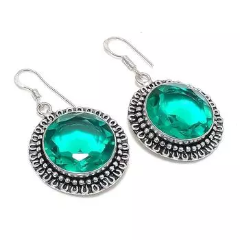 Indicolite Tourmaline Handmade 925 Sterling Silver Jewelry Earring 1.97 p9V20