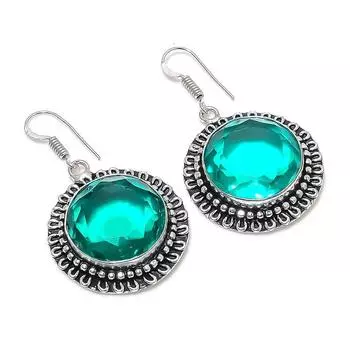 Indicolite Tourmaline Handmade 925 Sterling Silver Jewelry Earring 1.89 M7o32