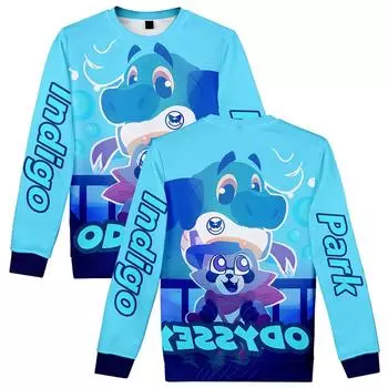 Indigo Park Mersh Круглый вырез свитера для мужчин/женщин Harajuku Kawaii Hoodie Streetwear Толстовки Модные топы Повседневная подростковая одежда XS