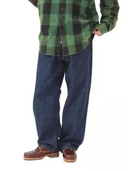 INDIGO S 11210299791 Джинсы Широкие Джинсовые Брюки [BEAMS] Мужские индиго