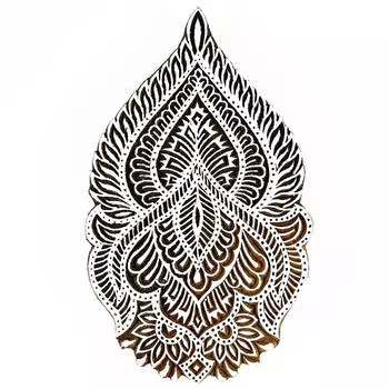 Индийская деревянная печатная колодка с цветочным штампом, испещренная вручную этническим текстилем 7.5 x 4.5