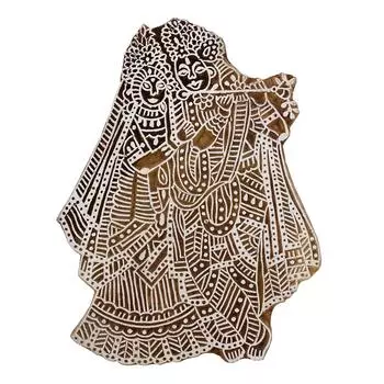 Индийская деревянная ткань Брауна штампует деревянную печать блока печати декоративную 7.5 x 5 Inches