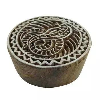 Индийская деревянная ткань Брауна штампует высеканное вручную декоративное деревянное печатание 2.5 Inches