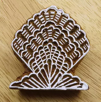 Индийская деревянная ткань штампует деревянный дизайн абстрактного блока печатания декоративный 2.1 x 2 Inches