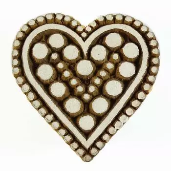 Индийская деревянная ткань штемпелюет деревянную печать сердца блока печатания декоративную 2.5 L X 2.5 W Inches коричневый