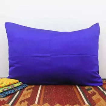Индийская наволочка для подушки Sham Home D cor Throw Pillow Dupion Silk Bed Case 27X20 27 X 20 Inches синий