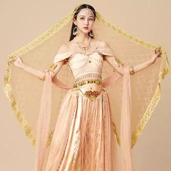 Индийская танцевальная вуаль Yousheng, сетка с горячим тиснением, цветы, реквизит для костюма, для взрослых и детей, многоразовые выступления, фестивали, вечеринки, костюм для взрослых, вуаль G