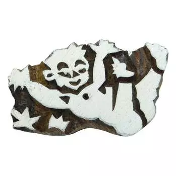 Индийские деревянные штампы Коричневые штампы для глиняной текстильной печати Блок искусства границы 2.5X1.5 Inches коричневый