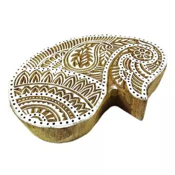 Индийские деревянные штампы Пейсли штамп ручной работы деревянные блоки художественная печать на текстиле 5.7 x 4 Inches коричневый