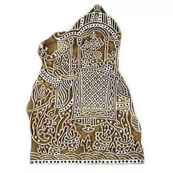 Индийские деревянные штампы с изображением слона Деревянный печатный блок Керамические штампы ручной работы 7.3 x 5.1