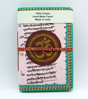 Индийский блокнот из переработанной бумаги ручной работы Om Blank Memo Notepad Mini Pocket Notebook 6 X 4 Inchs