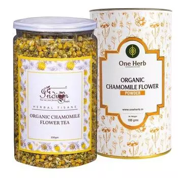 Индийский чай - комбо, чай для здорового сна с органическим ромашковым чаем 100 г и корнем валерианы 100 г, для хорошего сна, снятия стресса и беспокойства, травяной чай