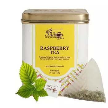 Индийский чай - малиновый чай, 30 чайных пакетиков-пирамидок, супертрава для женщин, богатый питательными веществами, вкусный и без кофеина