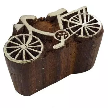 Индийский цикл художественного изготовления деревянных блоков ручной работы 1.1 x 2 Inches коричневый