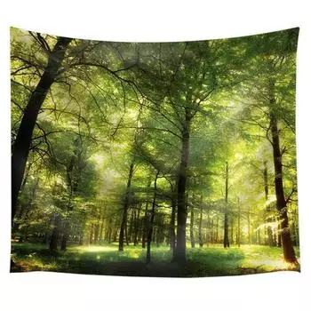 Индийский гобелен Лесной настенный гобелен Хиппи Пейзаж Мандала Покрывало Этнический пляжный плед Полотенце 150cmX130cm