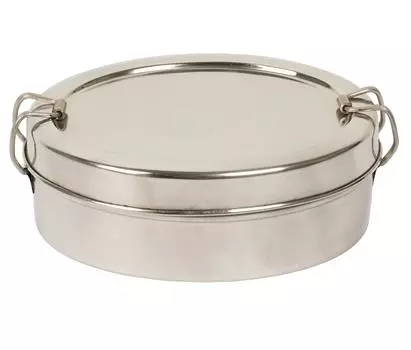 Индийский ланч-бокс Trifri из нержавеющей стали, герметичный контейнер для детей, идеально подходящий для работы или школьного обеда, металлический обед для детей и взрослых 5.2x2 Inches серебряный