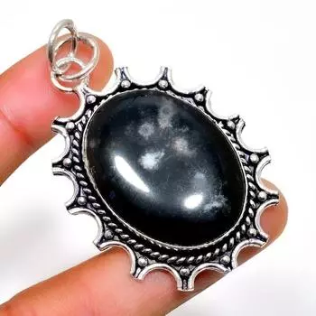 Индийский моховой агат драгоценный камень 925 пробы посеребренный ювелирный кулон ручной работы 2.27 2.27 зелёный