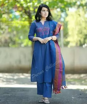 Индийский пакистанский болливуд сальвар камиз праздничная одежда дизайнер этнический женский сальвар костюм курти M синий