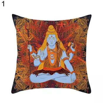 Индийский слон Ганеша Будда поясная подушка наволочка диван домашний декор 16#