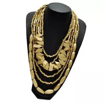 Индийское африканское ожерелье из бусин, ювелирный подарок, уникальное деревянное ожерелье в богемном стиле, уникальная цепочка для ключицы для повседневных нарядов 1