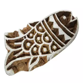 Индийское деревянное блочное рыбное дизайнерское коллекционное текстильное печатание на тканевой марке 2 x 1 x 1.2 Inches