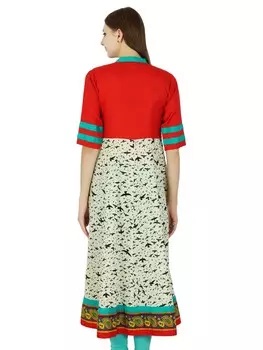 Индийское дизайнерское женское этническое платье Курти Болливуд Курта Повседневное платье-туника 10 покинуть белый