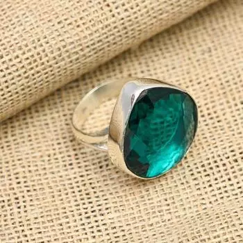 Индиколит Драгоценный камень Ювелирные изделия ручной работы 925 Твердое стерлинговое серебро Ювелирное кольцо для женщин 4 синий