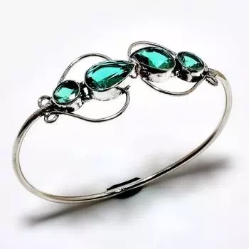 Индиколит Турмалин Драгоценный камень 925 Посеребренный ювелирный браслет-манжета